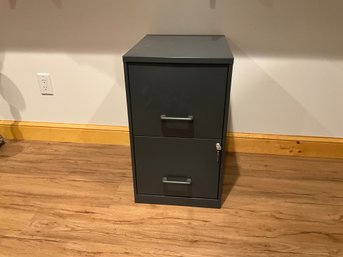 2 Draw 18 Inch Metal Locking File Cabinet With File Folders