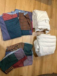 2 Twin Size White Down Duvets 2 Duvet Covers Lacrosse Two Standard Shams