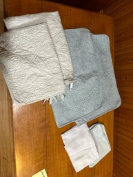 4 Standard Decorative Pillow Shams And Two Standard Pillowcases Gray And Light Blue