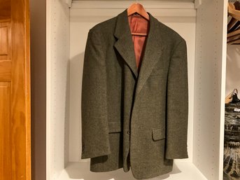 Mens Green Wool Blazer Size Medium Amherst And Brock Saddleworth
