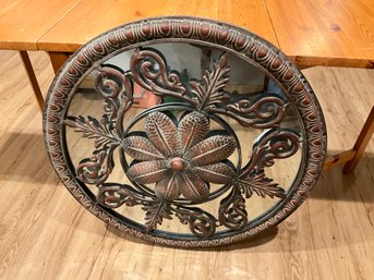 Gorgeous Three Hands Corp Ornate Metal Large Round Decorative Mirror