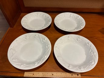 Set Of 4 Williams Sonoma Italy I Patrizi 9.5 Inch Individual Pasta Bowls All White Ipatrizi