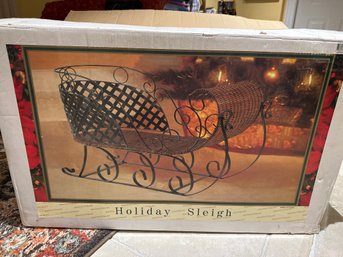 36 Inch Christmas Metal Decorative Sleigh Excellent