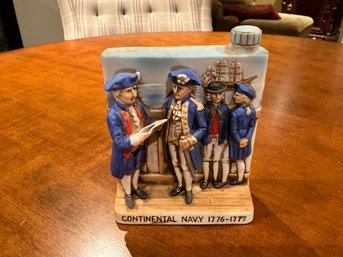 Whiskey Decanter 1975 Haas Bros Continental Navy 1776-1777 Flask W.A. Lacey