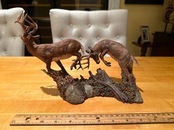 Danbury Mint Deer Bucks 'The Chase' By James Stafford