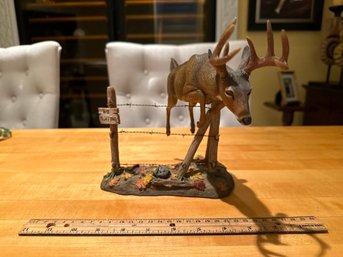 Danbury Mint Whitetail Sculpture Collection Curtis Christensen OUT OF BOUNDS
