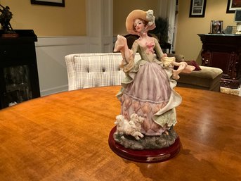 Vintage Louis Dionne Victorian Figurine On Wood Base RARE
