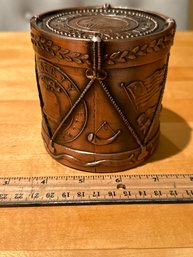 Continental Currency Drum Bicentennial Souvenir Bronze Plated Musical Coin Bank