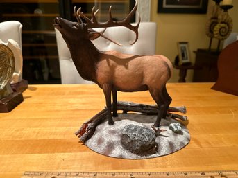 Danbury Mint Winter Call Elk Sculpture Figurine By Bruce Miller