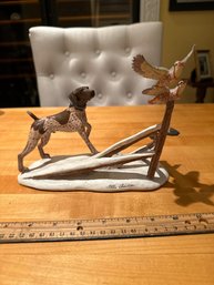 DANBURY MINT 'WINTER FLUSH' FIGURINE BY STAN BENTALL. GERMAN SHORTHAIRED POINTER