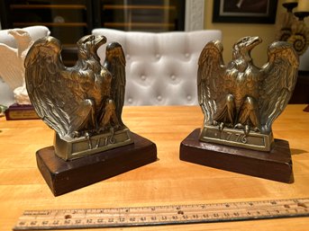 Pair Of Vintage Eagle Bookends 1776 Patriotic Eagle Book Ends