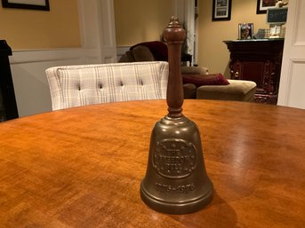 Vintage Bicentennial Freedom Bell Heavy Cast Bronze  With Wood Handle