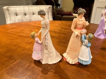 2 Thomas Kinkade Ladies - 7 Inch MY GRANDDAUGHTER MY SUNSHINE AND MY TREASURE Figurines