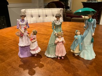 3 Thomas Kinkade Ladies - 7 Inch MY GRANDDAUGHTER My Darling My Love And My Sweetheart Figurines