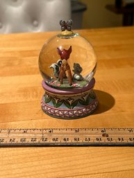 Vintage Bambi Snow Globe Jim Shore Disney Traditions Blooming Friendship #4015347