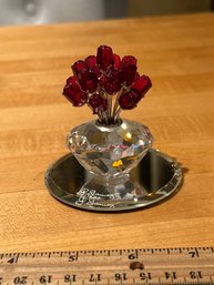 Swarovski 2002 Jubilee Red Rose Vase #283394