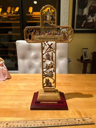 BRADFORD EXCHANGE THE LIFE OF CHRIST SCULPTURE FILIGREE CROSS