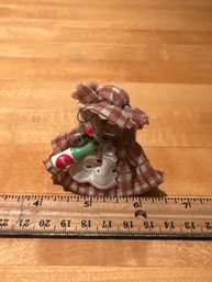 Vintage Teeny Tiny Furry Mouse Grandma Drinking Coke Magnet