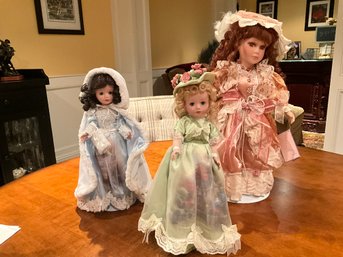 Lot Of 3 Vintage Assorted Collector Dolls