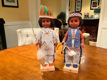 2 Indies Art Eskimo Dolls Made In Canada