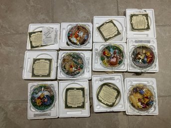 Set Of 6 Bradford Exchange 3-D Winnie The Pooh Collectors Plates New In Box With COA And Stands