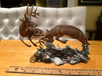 DANBURY MINT DEER THE CHALLENGE BY JAMES STAFFORD WHITETAIL COLLECTION