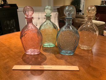 Set Of 4 Vintage Liquor Decanters Americana Collection By Lord Calvert