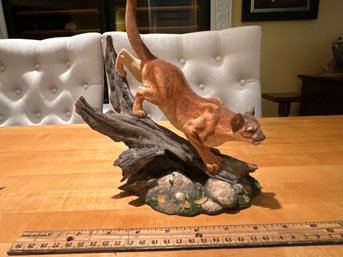 Danbury Mint 'Silent Pursuit' Mountain Lion Figurine Sculpture By Nick Bibby