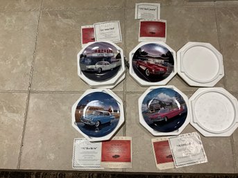 4 The Bradford Exchange Fab Cars Of The Fifties Collector Plates With COAs