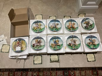 Set Of 9 Bradford Exchange 3D Carousel Daydreams Motion Musical Collector Plates