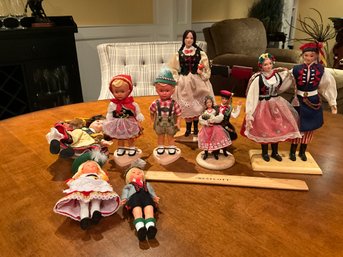 Large Lot Of Assorted Vintage Dolls From Around The World