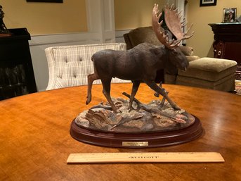 Danbury Mint Majesty In The Marsh Moose Sculpture Bill McGlaun & Base