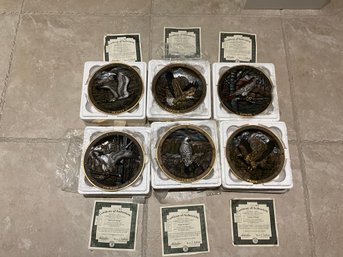 Set Of 6 The Bradford Exchange  Sovereigns Of The Sky 3D Collector Plates New In Styrofoam