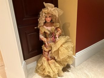 Stunning Rare 26 Inch Porcelain Collectors Doll With Stand