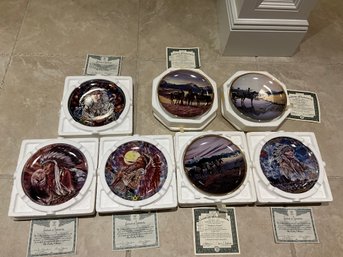 Lot Of Seasons On The Open Range And Crestley Collection Collector Plates In Boxes With Coas