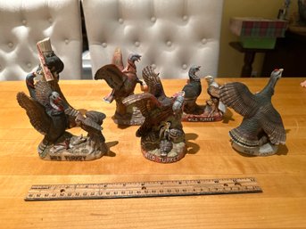 Set Of 6 Vintage Barware Wild Turkey Liquor Decanters Austin Nichols American Wild Turkeys Limited Edition