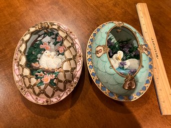 2 BRADFORD EXCHANGE ROYAL ENCHANTMENTS 3D EGG Hanging Wall Art