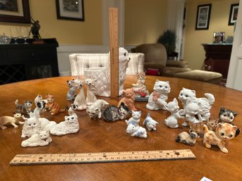 Huge Lot Of Ceramic Porcelain And Resin Cat Figurines Salt And Pepper Shakers And Planter See All Photos