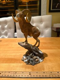 DANBURY MINT ROCKY MOUNTAIN BIGHORN GOLDEN RAM SCULPTURE BY NICK BIBBY