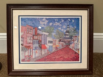 20x17 In Framed And Matted Main Street, Colorful Wall Art
