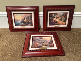 12x10 In Thomas Kincaid Set Of Three Accent Prints Juliannes Cottage The Light Of Peace And Spring Gate