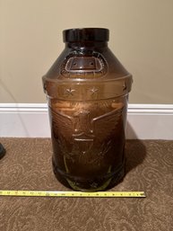 1976 Vintage Bicentennial Eagle 5 Gallon Libby Glass Milk Jug, Amber Jar, Patriotic Decorations