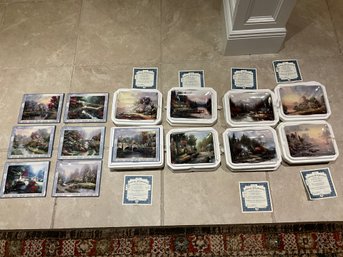 Large Lot Of 14 The Bradford Exchange Thomas Kinkade Collector Plates