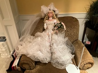 Amazing Danbury MINT DOLL BRIDE 30 INCH TALL