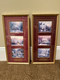 Set Of 2 - 10x20 In Thomas Kincaid, Accent Prints Memories Of Christmas And Victorian Christmas Past