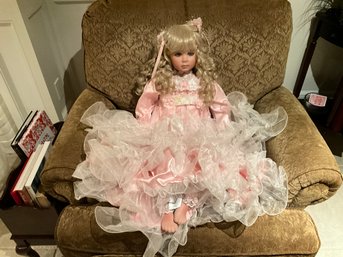 Porcelain Savannah Doll By Artist Rustie Collectible 34' Inch By The Danbury Mint RARE