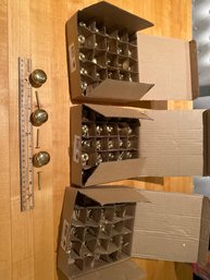 Large Lot Of 68 Round Polished Brass Knobs And Screws