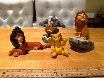 Vintage Disney Lot Of 4 The Lion King Mufasa Simba Scar And Rafiki Ceramic Figurines