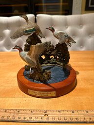 Wetland Shelter By David Maass Greenwinged Teal Ducks Marshland Danbury Mint