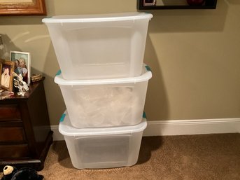 3 X Bella 30 Gallon Locking Lid Storage Solutions Storage Bins Totes